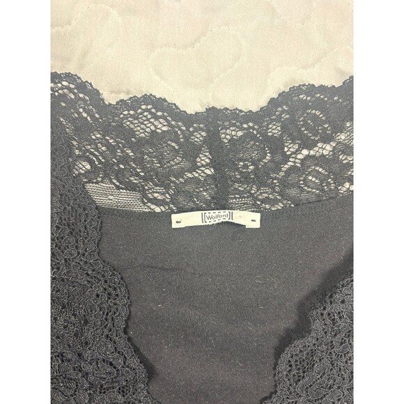 Wolford Black Texture Half Sleeve Body Suit Size Extra Small - Picture 2 of 6